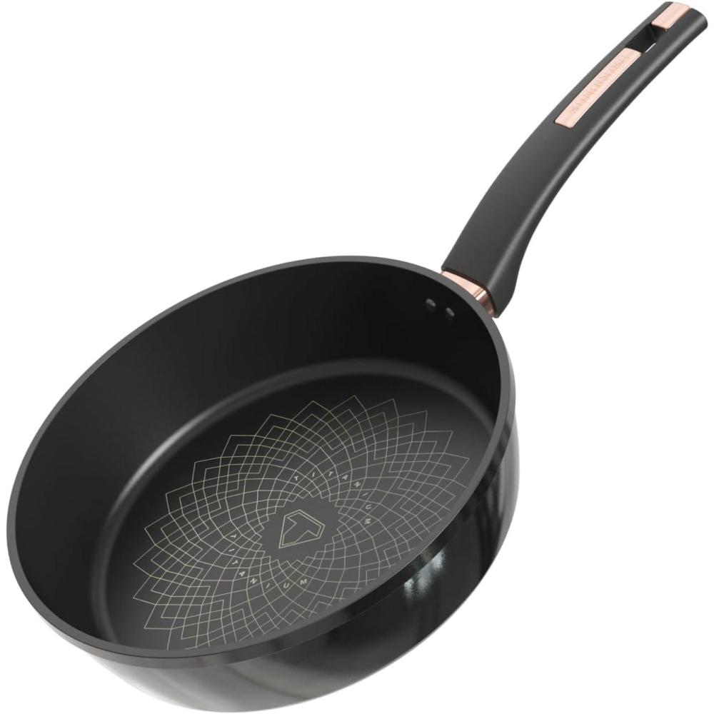 image:imageSunhouse  Durable 95 Inch  24 cm Nonstick Skillet 4Layer NonStick Frying Pan PFOAFree StayCool Handle Induction Compatible with All CooktopsTitanium