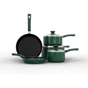 SUNHOUSE – Multifunction 8-Pieces Nonstick Kitchen Cookware Sets with Warp Preventing Base – Pots and Pans Set, PFOA-free, Oven Safe to 350°F – Cooking Set with PFAS-free and Lead-free
