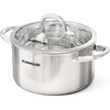 image:imageSUNHOUSE 6 Quart TriPly Stainless Steel Stock Pot with Visible Lid for Soup Pasta and Vegetables Induction Compatible Dishwasher Safe74 Quarts