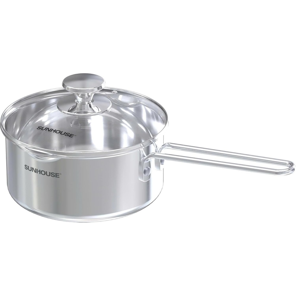 image:imageSunhouse 3 Quart Sauce Pan with Lid TriPly Stainless Steel Saucepan with FullClad Base Small Pot for Cooking PFOAFree Professional Induction Ready Cookware15 Quarts