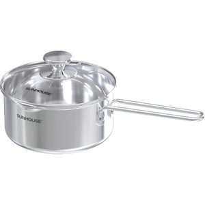 Sunhouse 3 Quart Sauce Pan with Lid, Tri-Ply Stainless Steel Saucepan with Full-Clad Base, Small Pot for Cooking, PFOA-Free, Professional Induction Ready Cookware(1.5 Quarts)
